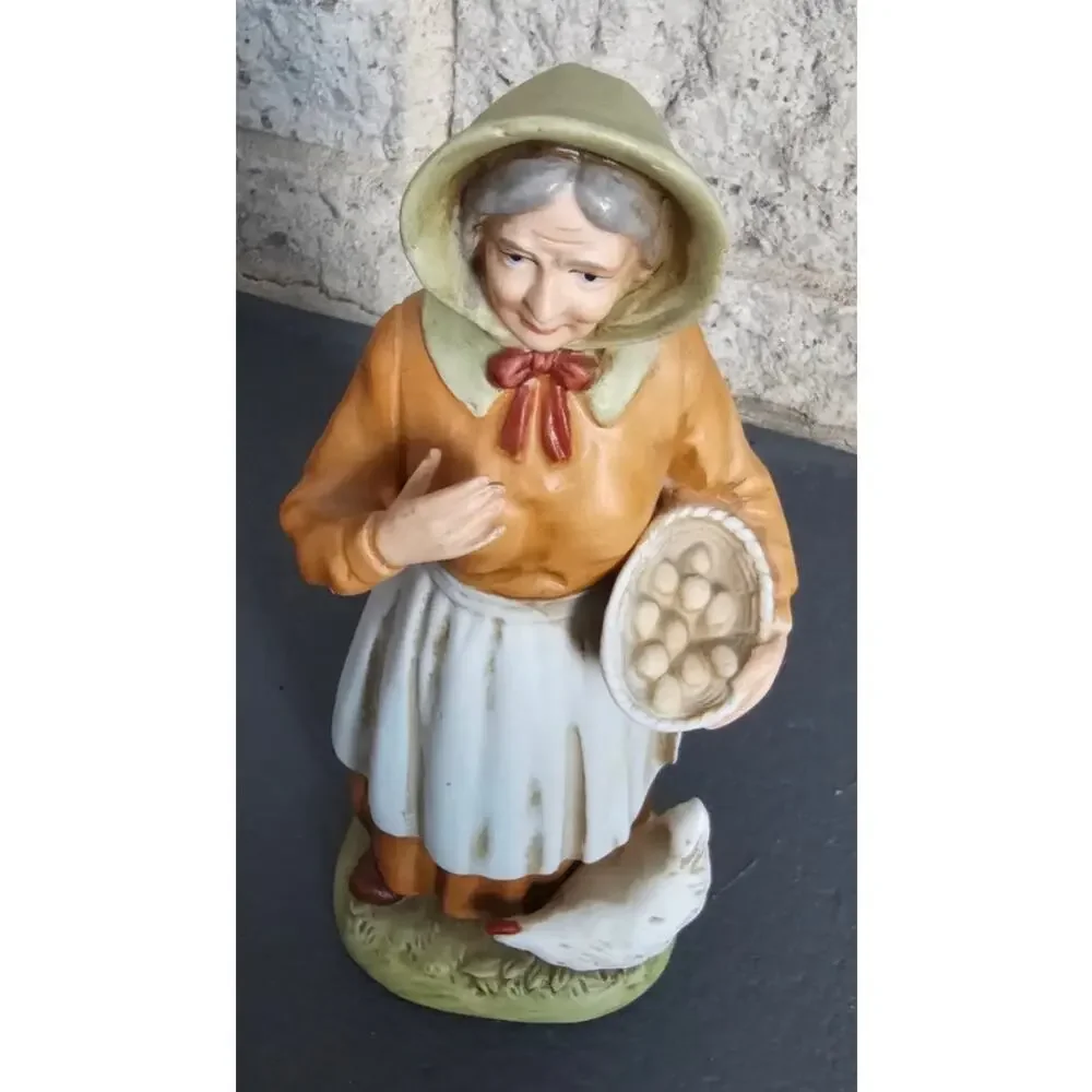 Homco Old Man Woman Duck Farmers #1426/1420 Figurines Chicken 8
